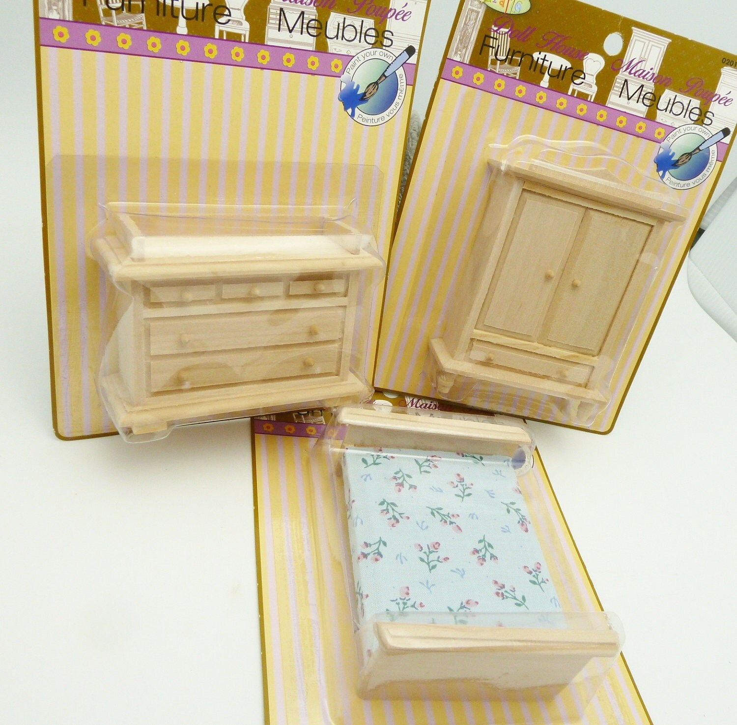 unpainted dollhouse furniture