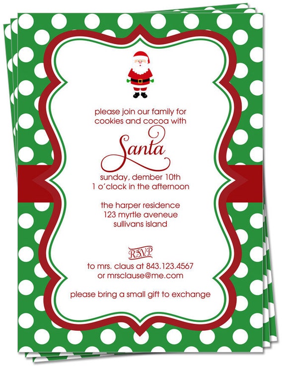 Items similar to PRINTABLE - Christmas Party Invitation, Holiday, Gift ...