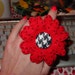Red and Houndstooth Flower Ring/Ponytail Holder
