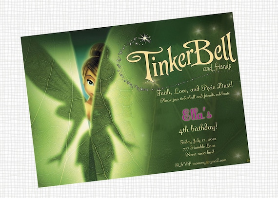 Items Similar To Tinkerbell Invitation Printable On Etsy