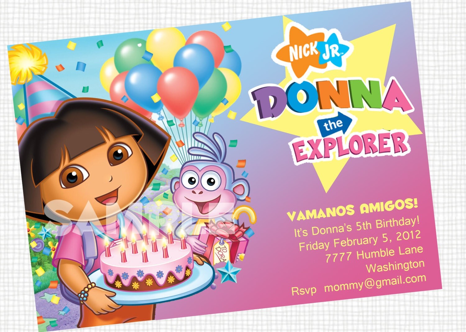 Free Dora Template Invitations 4