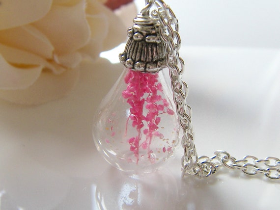 Pink teardrop pendant