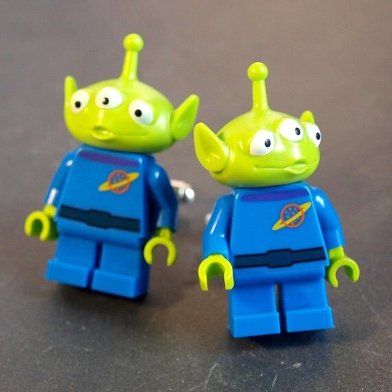 Items similar to Toy Story Cufflinks Little Green Alien Figures on Etsy