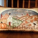 Harvest Town Pillow, Primitive, Fall, Thanksgiving, Pumpkins