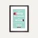 Book and Tea Lovers CS Lewis Quote, turquoise and red typographic print