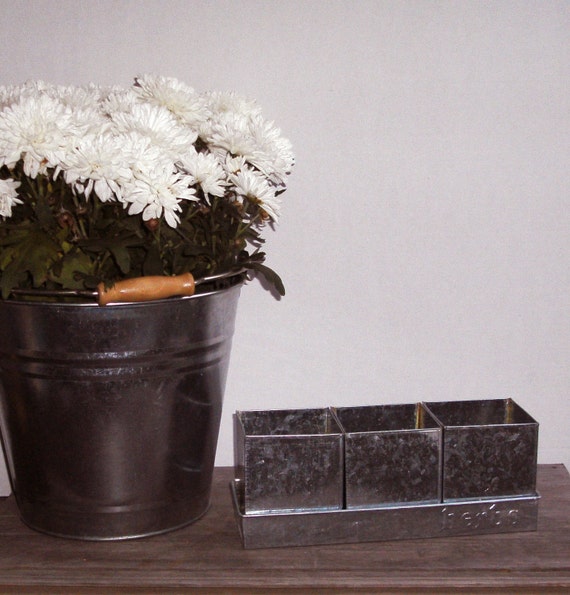 Galvanized Metal Herb Planters