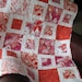 Lap Quilt in Hot Pink, Pink, Deep Orange and Peach and White Fabric by Maywood