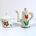 Miniature Salt & Pepper Shakers - Metal Hand-Painted