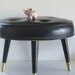 Black Round Mid-Century Foot-Stool