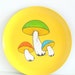 Vintage Plastic Fiberglass Yellow Mushroom Round Serving Tray by Michel