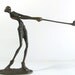 Giacometti Style Mid-Century Female Golfer Bronze Sculpture