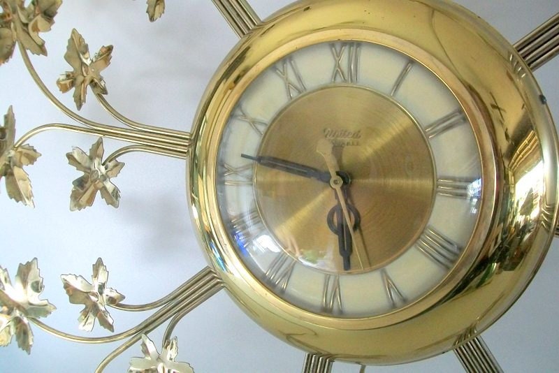 Vintage Gold Clock Large/ Wall Decor