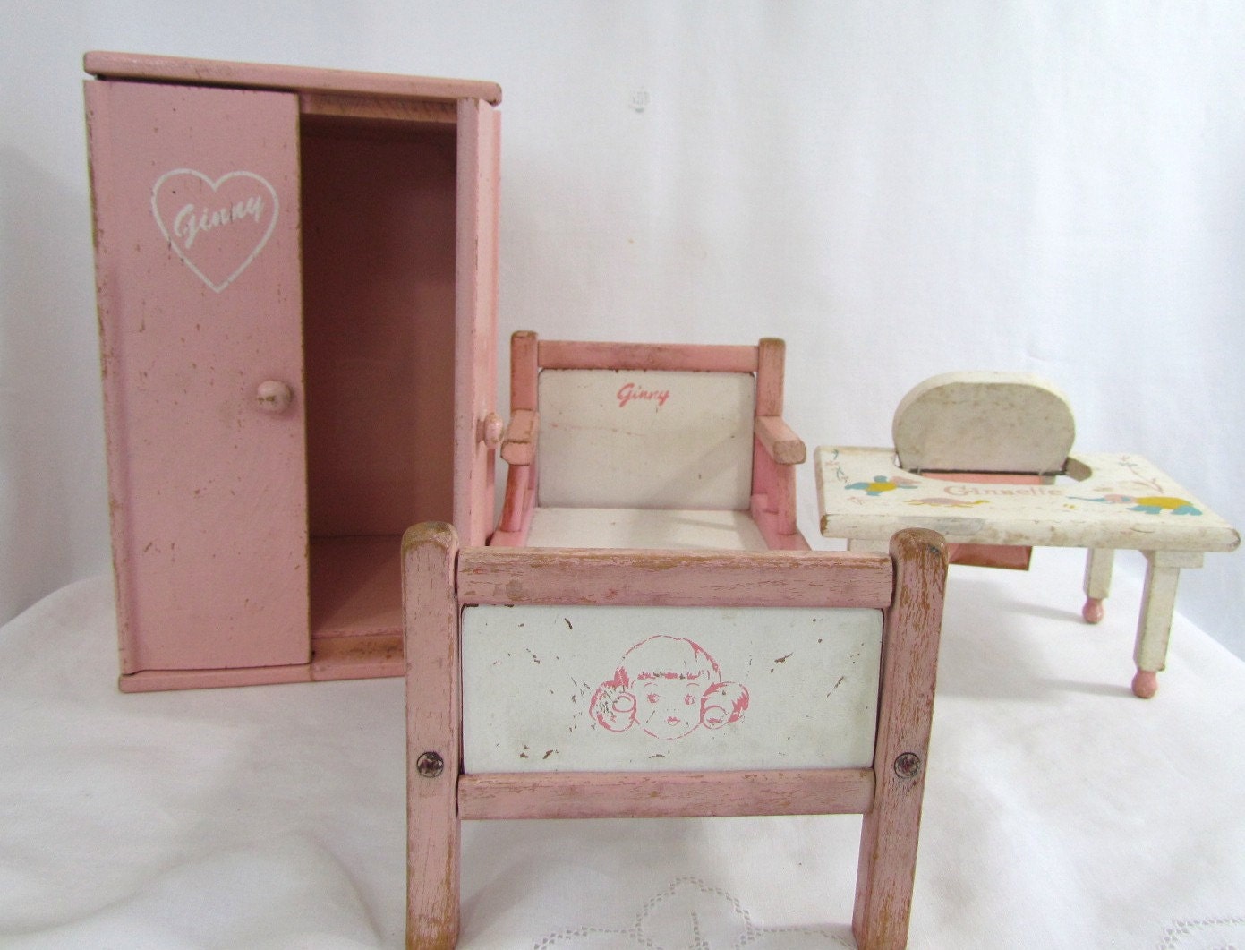 RESERVED SALE Ginny Vintage Doll Furniture or