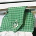 Green & White Shamrock Hanging Hand Towel - with a sweet sparkly clear button