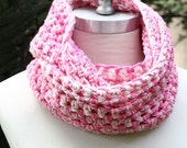 Pink & White Breast Cancer Awareness Infinity Scarf