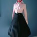 VINTAGE 1950s 1960s Black Accordion Style Pleated Full Skirt