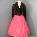 VIintage 1950s 1960s Pink & White Polka Dot Full Skirt