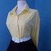 Vintage Cotton Yellow and White Gingham Plaid Button Down Blouse
