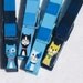 BLUE CATS hand painted magnetic clothespin set
