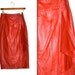 Vintage Red Leather Wrap Skirt Size Small