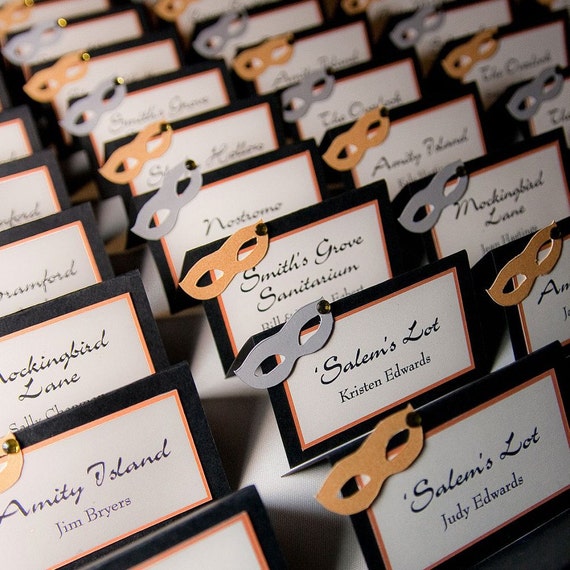 RESERVED Masquerade Masks Place Cards Escort Cards Table