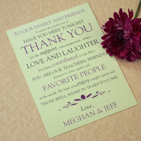 Wedding Place Setting Thank You Cards Text Play Design