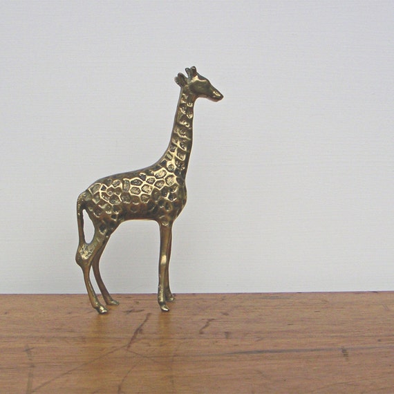 Vintage Brass Giraffe Figurine by fifthseason on Etsy