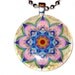 Pink and Blue Mandala Glass Pendant Stunning Design with FREE Ballchain
