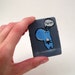 Cute Hippo Original Art, Whimsical Hand Painted Magnet