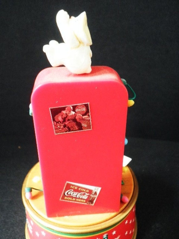 Rare Rotating Coca Cola Music Box with Polar Bears by Pascalene