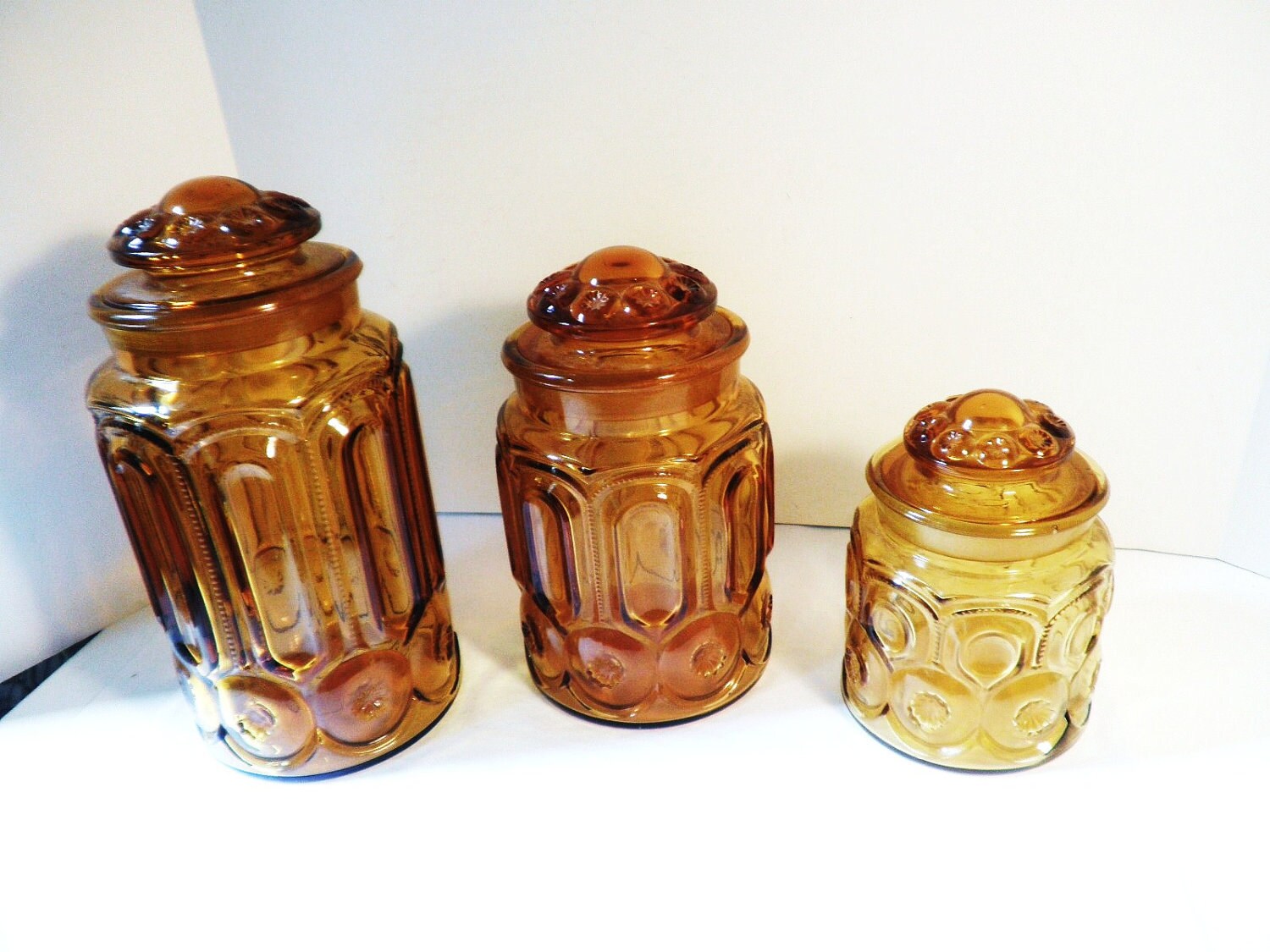 Amber Glass Canister Set Circa 1960s
