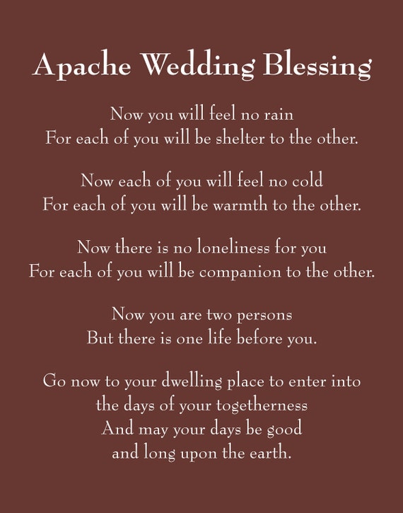 Items similar to Apache Wedding Blessing Custom Wedding