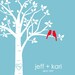 Personalized Custom Love Birds Family Tree - 8"x10" (Red/Blue)