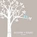 Wedding Gift Love Birds - First Anniversary Gift Paper Personalized Custom Love Birds Family Tree - 11"x14" (Pale Blue/Light Taupe)