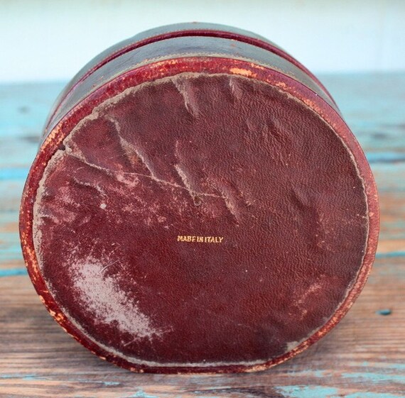 Vintage Leather Jewelry Box Made in Italy