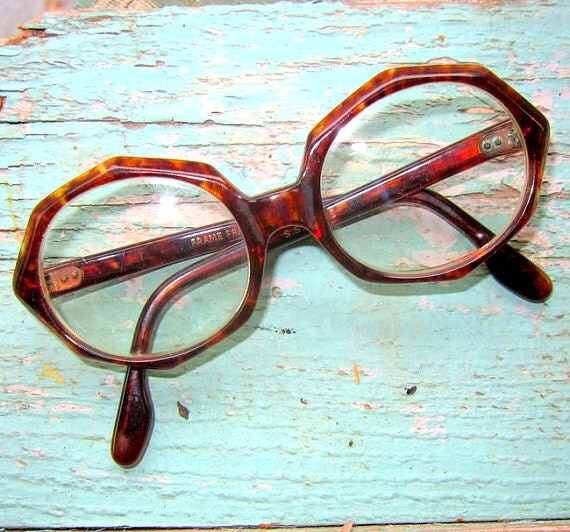 1960s Tortoise Glasses Octagon Shape Made In By Riffraffgentry