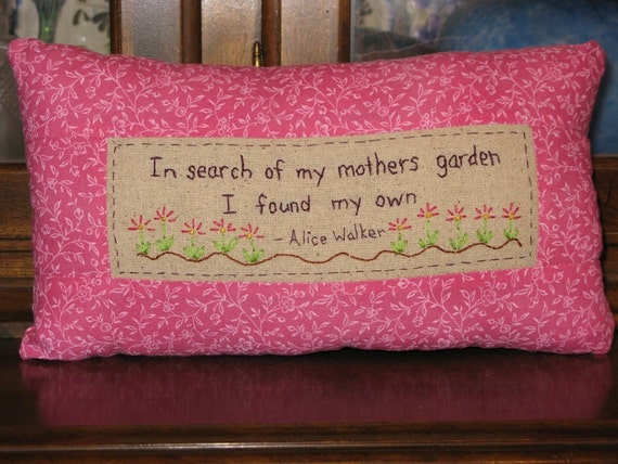 In Search of My Mother's Garden Hand Embroidered by LaughRabbitJr