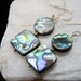 Sterling Silver French Wire with Abalone Earrings Natural Ocean Shell