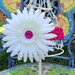 New handmade 4 inch flower on alligator clip attached/yet removable from 3 or 1.5 you choose inch crochet headband