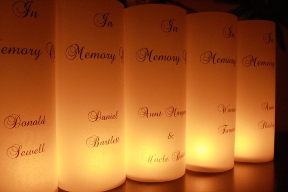 Items similar to Memorial Candle Luminaria - In Memory of - Luminaries ...