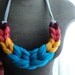 Laurel Looped Jersey Necklace - Turquoise Tumeric Deep Roes and Maroon