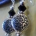 Classy Sterling Swirly Earrings for Bridal or Classy Wear - Made with: Sterling Silver and Black Swarovski Crystal