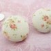 Country Button Earrings w/ Flowers