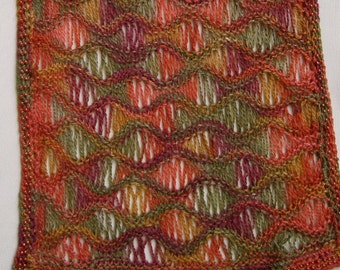 Knit Scarf Pattern: Beaded Lacy Scarf