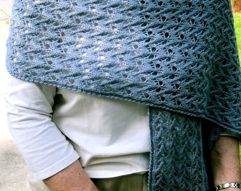Knit Wrap Pattern: Fjord Lace Shawl Knitting Pattern