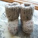 Stivali Maglia Bie Bambini - taupe tweed boots, 3 to 6 months, baby, boy, girl, Italian wool blend yarn, washable, hand knit, crazyadsteam
