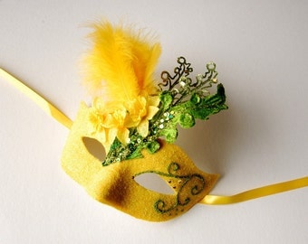 MASK- Daffodil Glade- masquerade mask, Mardi Gras,ballroom, fairy, Venetian, Halloween