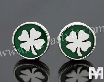 Sterling Silver Irish Shamrock Cufflinks