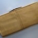 Vintage Villager Buxton Canada buff leather wallet with gold square kisslock NOS