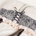 RESERVED. Nuno Felted Bag with Lace and Ribbon Natural color Black Cream Ivory Sexy Corset neutral teamcamelot tbteam christmas
